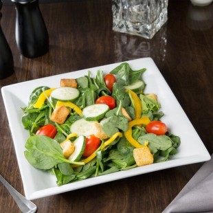 Libbey Slate 30 oz. Ultra Bright White Wide Rim Square Porcelain Pasta Bowl - Sample