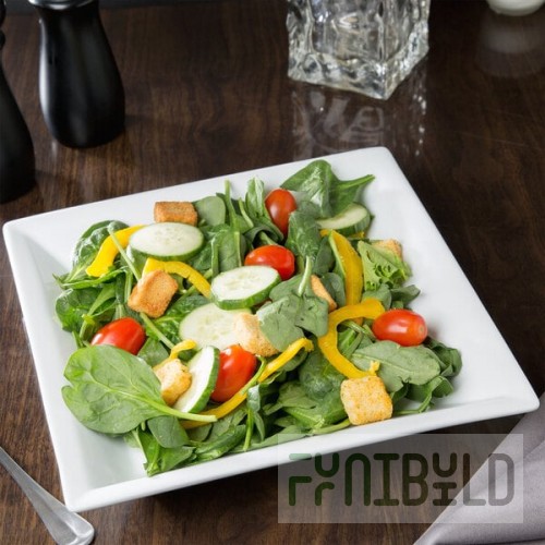 Libbey Slate 30 oz. Ultra Bright White Wide Rim Square Porcelain Pasta Bowl - Sample