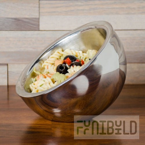American Metalcraft AB6 23 oz. Double Wall Stainless Steel Angled Insulated Serving Bowl