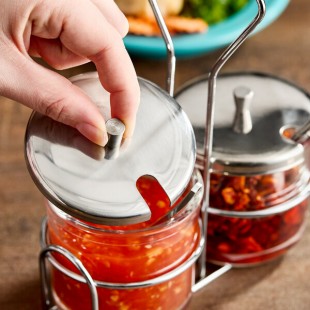 Choice Stainless Steel Lid for 7 oz. Condiment Jar