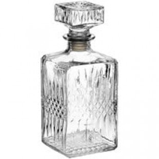 Franmara Jolie 30 oz. Square Crystal Decanter with Crystal Stopper - 6/Case