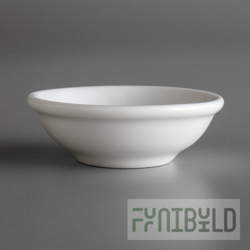 Sant' Andrea Fusion by 1880 Hospitality R4020000951 East 2 oz. Bright White Porcelain Sauce Dish - 72/Case
