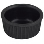 Bon Chef 9024 2 oz. Ivory Sandstone Finish Cast Aluminum Fluted Ramekin