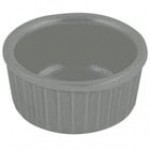 Bon Chef 9024 2 oz. Ivory Sandstone Finish Cast Aluminum Fluted Ramekin
