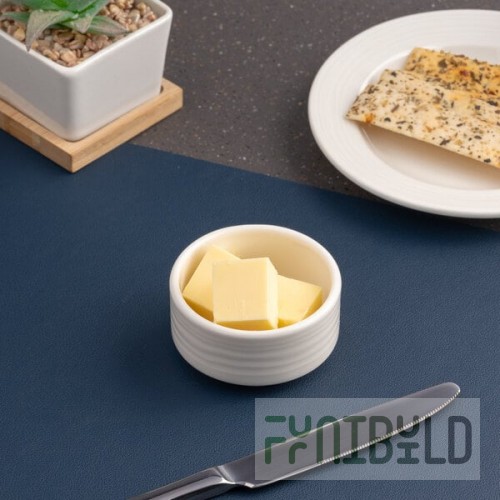 Ariane Eclipse 2.38 oz. White Embossed Porcelain Butter Ramekin - 12/Case