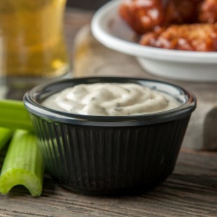 Carlisle 4 oz. Black Fluted Melamine Ramekin - 48/Case