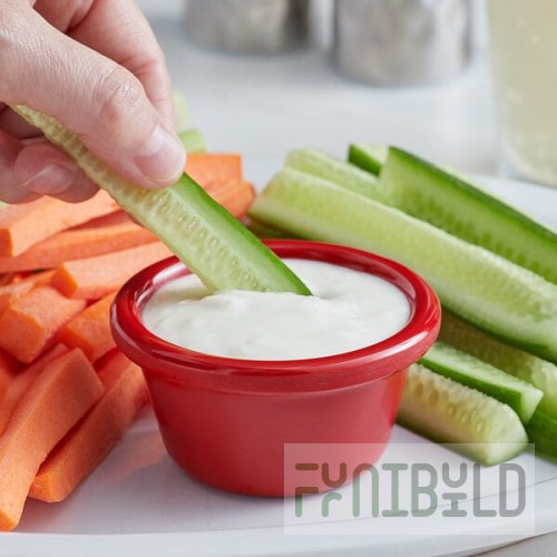Acopa 2 oz. Red Smooth Melamine Ramekin - 12/Case