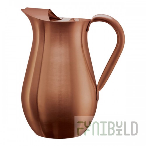Service Ideas 67.6 oz. Rose Gold Stainless Steel Bell Pitcher with Guard WPB2BSRG