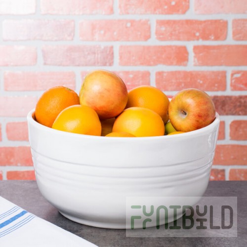 TableCraft CW3180W 6.75 Qt. White Cast Aluminum Fruit Bowl