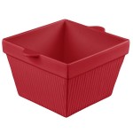 TableCraft CW1490R 6.5 Qt. Red Cast Aluminum Square Condiment Bowl TableCraft CW1490R 6.5 Qt. Red Cast Aluminum Square Condiment Bowl