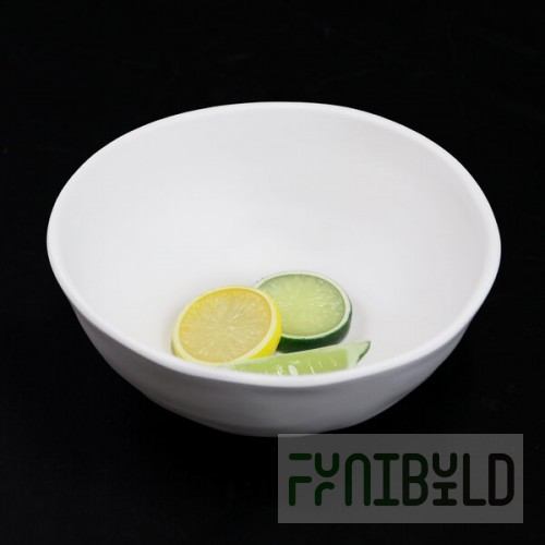 Elite Global Solutions RT83R-OW Tenaya 1.38 Qt. Off White Round Melamine Serving Bowl - 6/Case