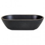Elite Global Solutions B249102-SLVB Kobe 1.4 Qt. Black / Silver Oval Melamine Bowl