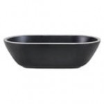 Elite Global Solutions B249102-SLVB Kobe 1.4 Qt. Black / Silver Oval Melamine Bowl
