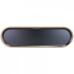 Elite Global Solutions B249102-SLVB Kobe 1.4 Qt. Black / Silver Oval Melamine Bowl