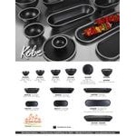 Elite Global Solutions B249102-SLVB Kobe 1.4 Qt. Black / Silver Oval Melamine Bowl