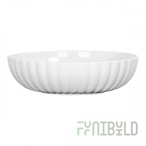 Cal-Mil 78 oz. White Scalloped Melamine Bowl