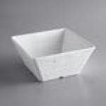 American Metalcraft FSWMEL73 58 oz. White Faux Slate Square Melamine Serving Bowl