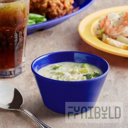 Acopa Foundations 8 oz. Blue Melamine Bouillon Cup - 12/Case