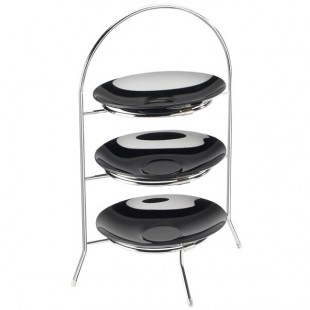 Cal-Mil 977-10-49 Aqua 3-Tier Silver Steel Bowl and Plate Display Cal-Mil 977-10-49 Aqua 3-Tier Silver Steel Bowl and Plate Display