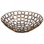 Front of the House Coppered Link 3-Piece Hand-Painted Fused Iron Square Riser Set
