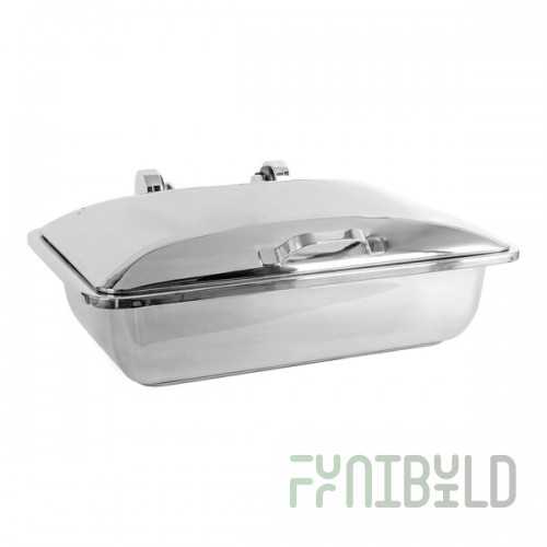 Smart Buffet Ware Smart W by Front of the House 8.5 Qt. Rectangle Induction Chafer with Stainless Steel Lid and Food Pan BCH012MSS18