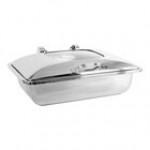 Smart Buffet Ware Smart W by Front of the House 8.5 Qt. Rectangle Induction Chafer with Stainless Steel Lid and Food Pan BCH012MSS18