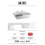Smart Buffet Ware Smart W by Front of the House 8.5 Qt. Rectangle Induction Chafer with Stainless Steel Lid and Food Pan BCH012MSS18