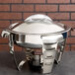 Vollrath 49521 4.2 Qt. Maximillian Steel Medium Round Chafer with Stainless Steel Accents Vollrath 49521 4.2 Qt. Maximillian Steel Medium Round Chafer with Stainless Steel Accents