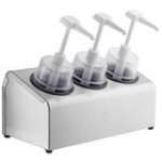 Steril-Sil 30 oz. 3-Compartment Stainless Steel Condiment Dispenser Kit with Stainless Steel Cylinders and Dome Top Pump Lids Steril-Sil 30 oz. 3-Compartment Stainless Steel Condiment Dispenser Kit with Stainless Steel Cylinders and Dome Top Pump Lids