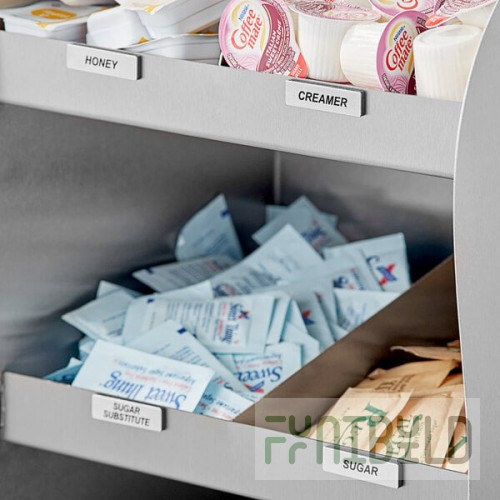 ServSense Magnetic Stainless Steel Coffee Labels for Self Service Station Organizers - 11/Pack