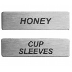 ServSense Magnetic Stainless Steel Coffee Labels for Self Service Station Organizers - 11/Pack