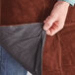 Outset® F240 Brown Suede Leather Adjustable Grill / BBQ Bib Apron with Flame-Retardant Inner Lining - 30 Outset® F240 Brown Suede Leather Adjustable Grill / BBQ Bib Apron with Flame-Retardant Inner Lining - 30