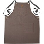 Outset® F240 Brown Suede Leather Adjustable Grill / BBQ Bib Apron with Flame-Retardant Inner Lining - 30 Outset® F240 Brown Suede Leather Adjustable Grill / BBQ Bib Apron with Flame-Retardant Inner Lining - 30
