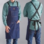 Outset® F240 Brown Suede Leather Adjustable Grill / BBQ Bib Apron with Flame-Retardant Inner Lining - 30 Outset® F240 Brown Suede Leather Adjustable Grill / BBQ Bib Apron with Flame-Retardant Inner Lining - 30