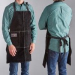 Outset® F240 Brown Suede Leather Adjustable Grill / BBQ Bib Apron with Flame-Retardant Inner Lining - 30 Outset® F240 Brown Suede Leather Adjustable Grill / BBQ Bib Apron with Flame-Retardant Inner Lining - 30