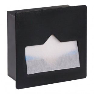 Dispense-Rite Black Polystyrene Built-In Flush-Mount Tissue Dispenser FMT-1BT