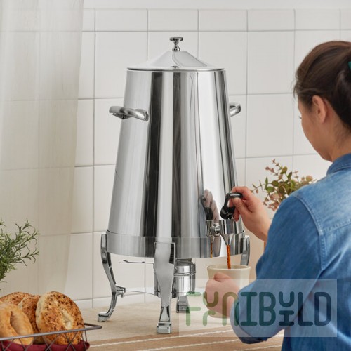 Choice Deluxe Stainless Steel 80 Cup Coffee Chafer Urn with Chrome Accents - 5 Gallon