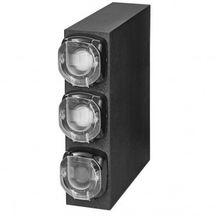 Vollrath J3V-LLL LidSaver® 3 Mini Black 3-Slot Vertical Countertop Portion Cup and Lid Dispenser Cabinet
