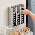ServSense Adjustable 3-Section Stainless Steel Wall-Mount / Countertop 1.5 - 5.5 oz. Portion Cup / Lid Organizer