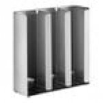 ServSense Adjustable 3-Section Stainless Steel Wall-Mount / Countertop 1.5 - 5.5 oz. Portion Cup / Lid Organizer