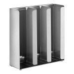 ServSense Adjustable 3-Section Stainless Steel Wall-Mount / Countertop 1.5 - 5.5 oz. Portion Cup / Lid Organizer