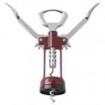 Franmara Chrome-Plated Wing Corkscrew with Burgundy Enameled Body 2043-03