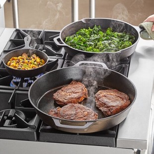 Valor 3-Piece Pre-Seasoned Cast Iron Skillet Set - Includes 8 Valor 3-Piece Pre-Seasoned Cast Iron Skillet Set - Includes 8