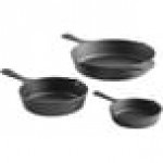 Valor 3-Piece Pre-Seasoned Cast Iron Skillet Set - Includes 8