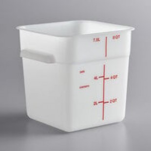Carlisle 8 Qt. White Square Polyethylene Food Storage Container Carlisle 8 Qt. White Square Polyethylene Food Storage Container