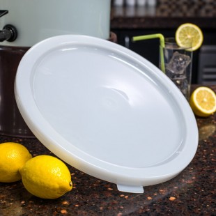 Carlisle 12, 18, and 22 Qt. White Round Polyethylene Food Storage Container Lid Carlisle 12, 18, and 22 Qt. White Round Polyethylene Food Storage Container Lid