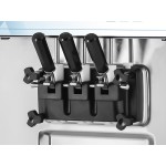 Spaceman 6235A-C Pressurized Dual Flavor Twin Twist Countertop Soft Serve Ice Cream Machine with 2 Hoppers and 3 Dispensers - 208-230V