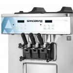 Spaceman 6235A-C Pressurized Dual Flavor Twin Twist Countertop Soft Serve Ice Cream Machine with 2 Hoppers and 3 Dispensers - 208-230V