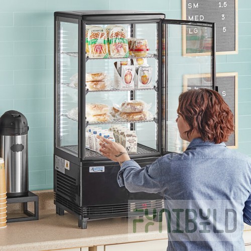 Avantco GSM-3-HC Black Glass Sided Countertop Display Refrigerator