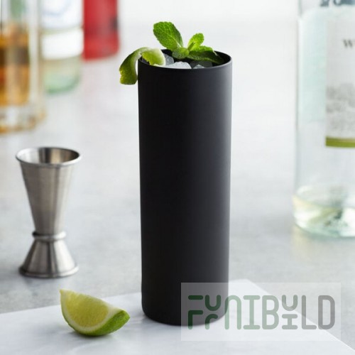 Stolzle Glisten from Global Tableware Collective 11.25 oz. Matte Black Longdrink / Collins Glass - 6/Pack